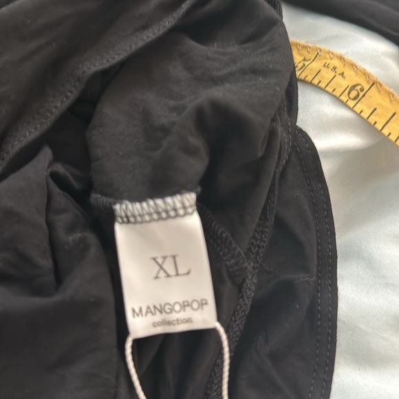 NEW Mangopop Black Long Sleeve Stretch Bodysuit with Bare Shoulders - Picture 9 of 10